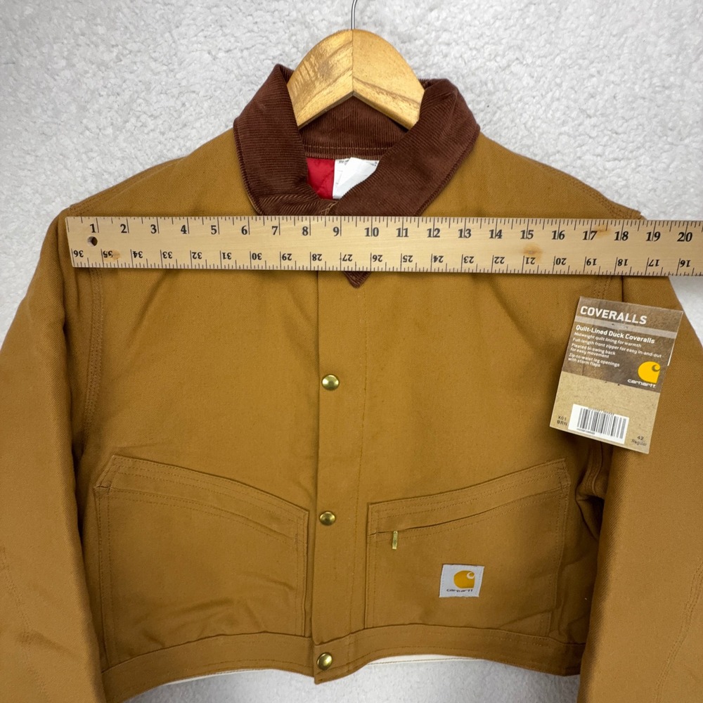 Carhartt Cropped Detroit Jacket Red Quilt Lined Mens Large 42 X01 BRN Brown NWT - Picture 9 of 16